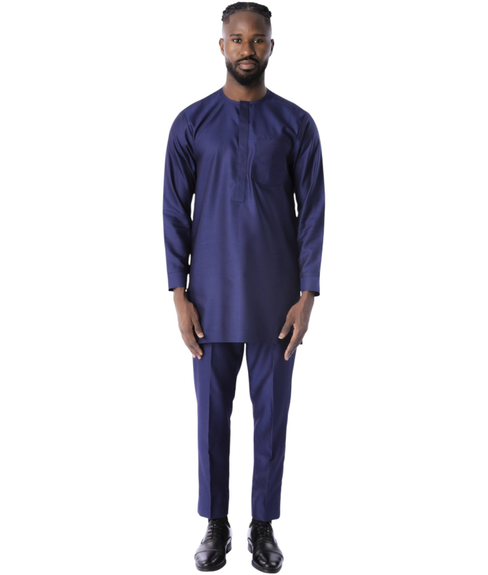 Two piece long sleeves kaftan - Blue 2