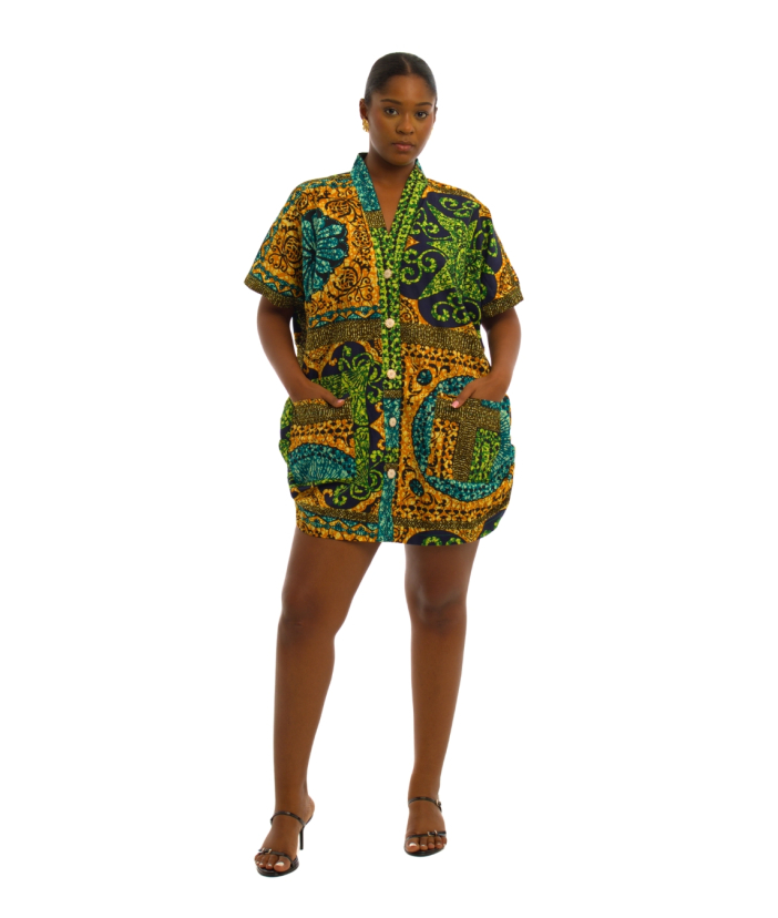 Robe Chemise Boutonnée À Imprimé Patch