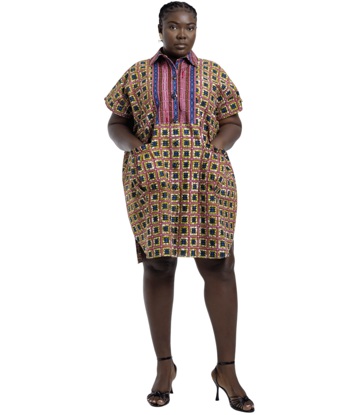 Mimi Collared Shirt Dress with Patch Pocket