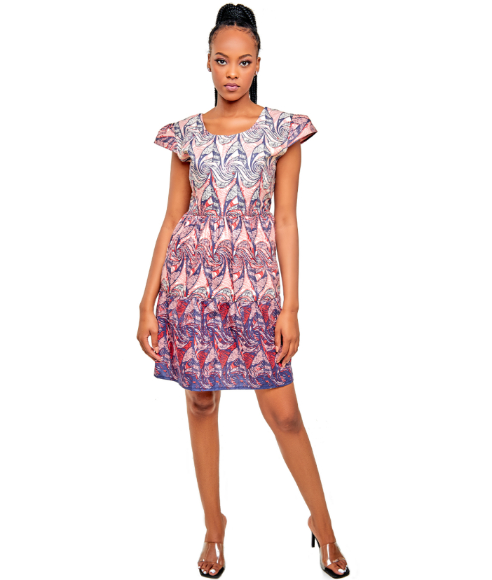 Ankara Pleated dress 