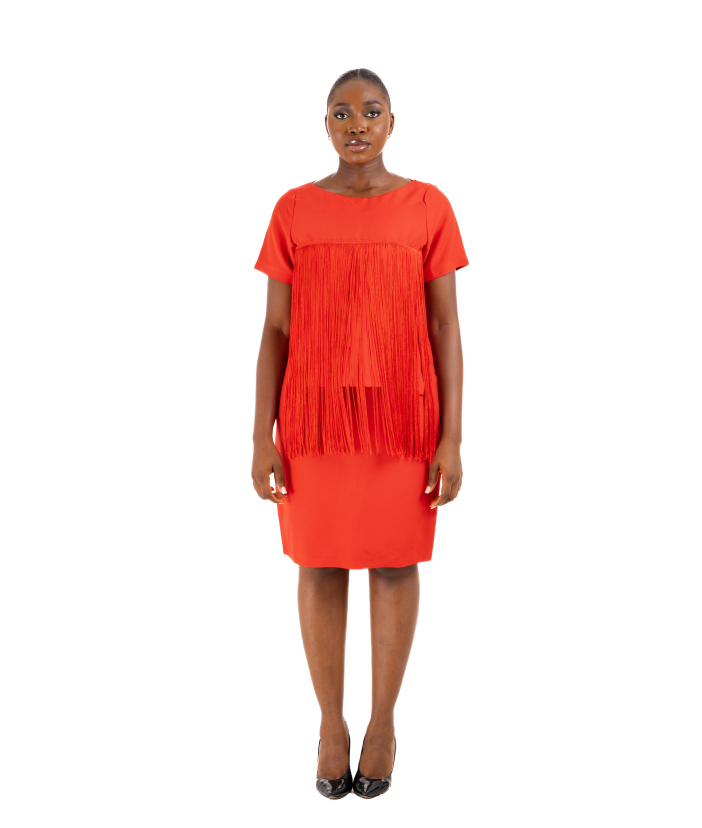 Cocoon fringe dress