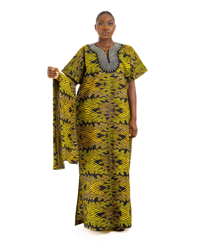 Embellished Ankara Kaftan 1