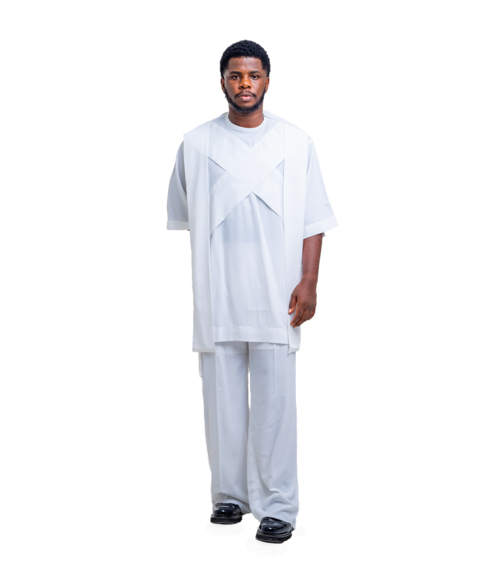 White Cross Drip Kaftan