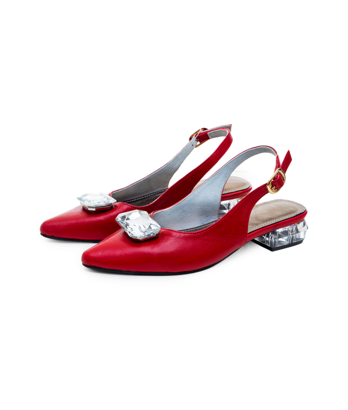 Gabby flat slingbacks (Red)
