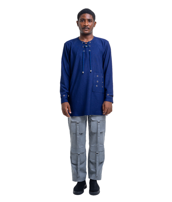 Navy Blue Men Casuals with Metallic Eyelet Detailing