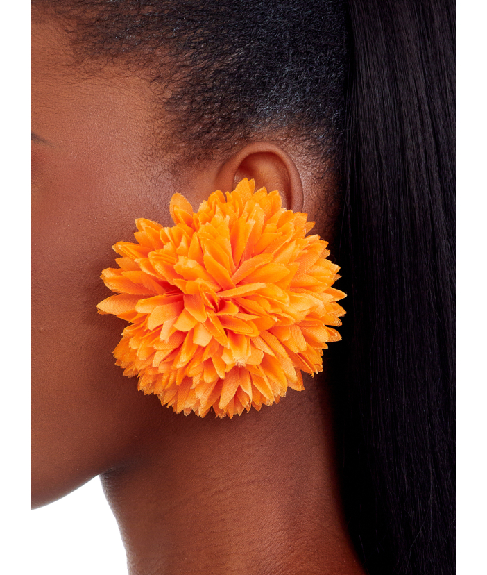 Floral PomPom Earrings