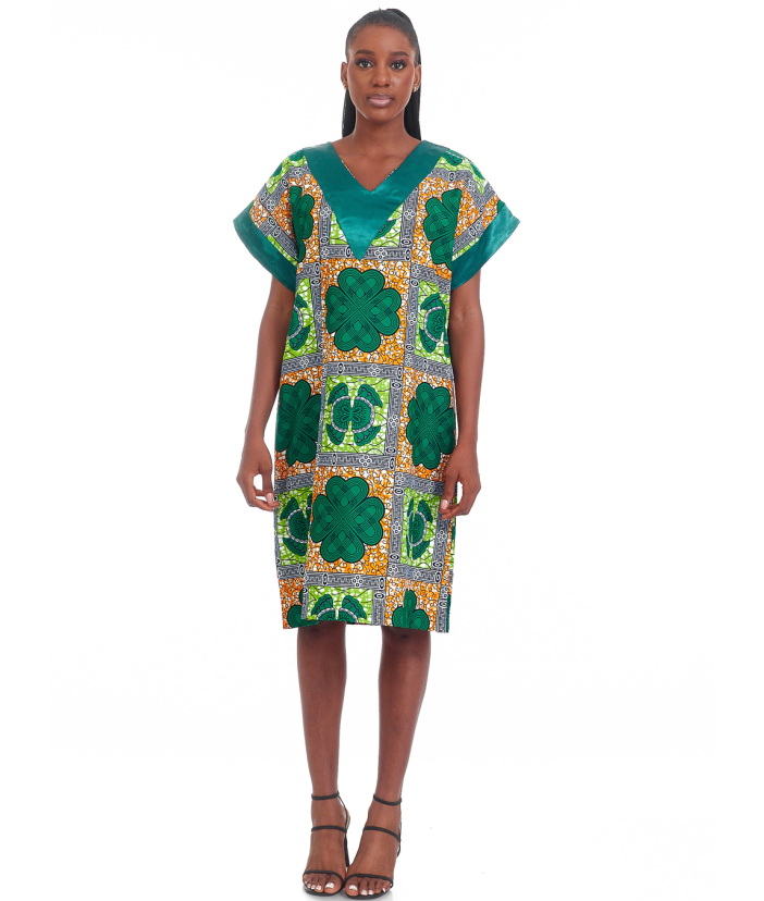 Ankara Shift Dress  green