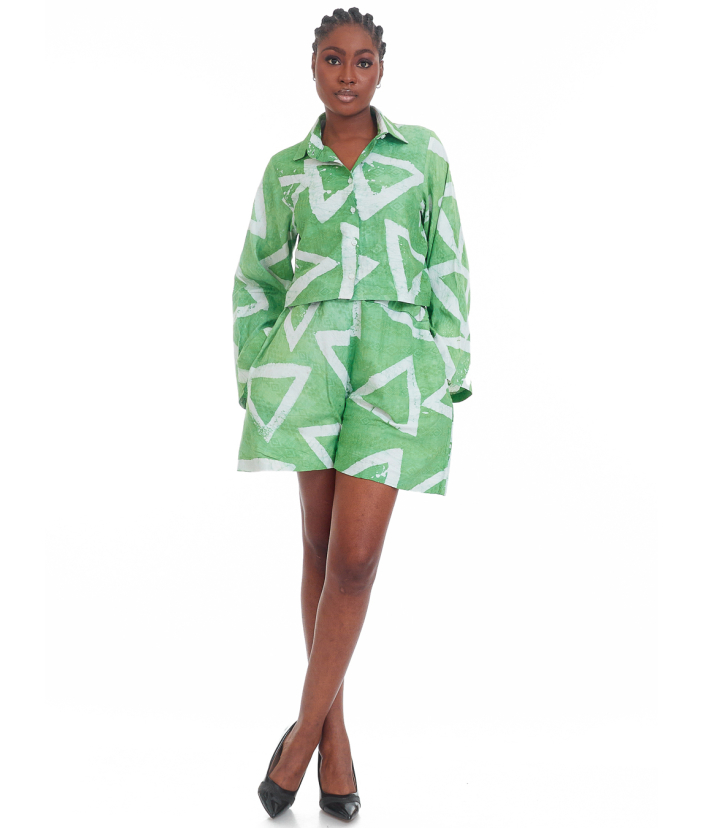 Adire Short set - Green