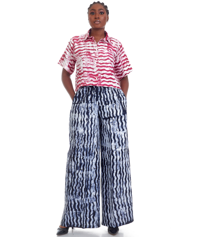 Adire Crop Top Set - Long pant