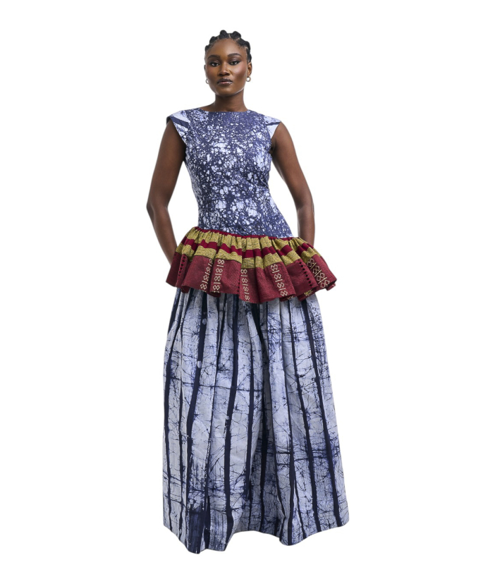 Peplum Patchwork Maxi