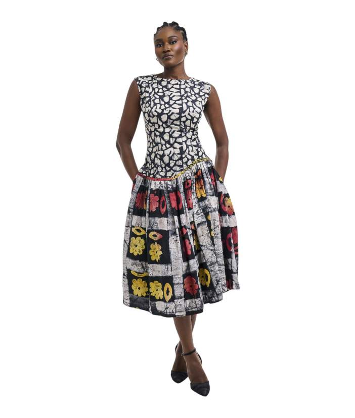 Patchwork Asymmetric Dress