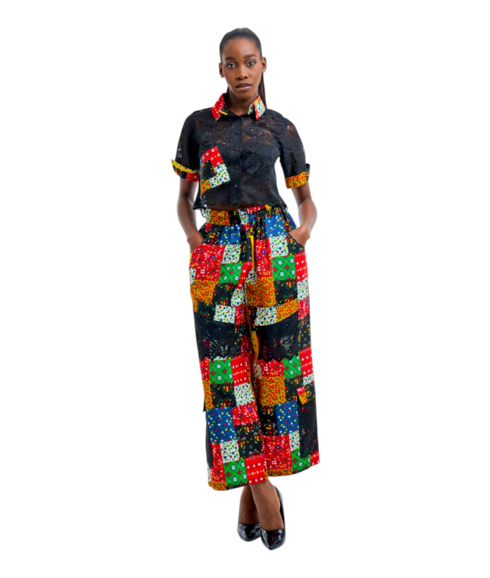 Lace & Patchwork Trousers Set