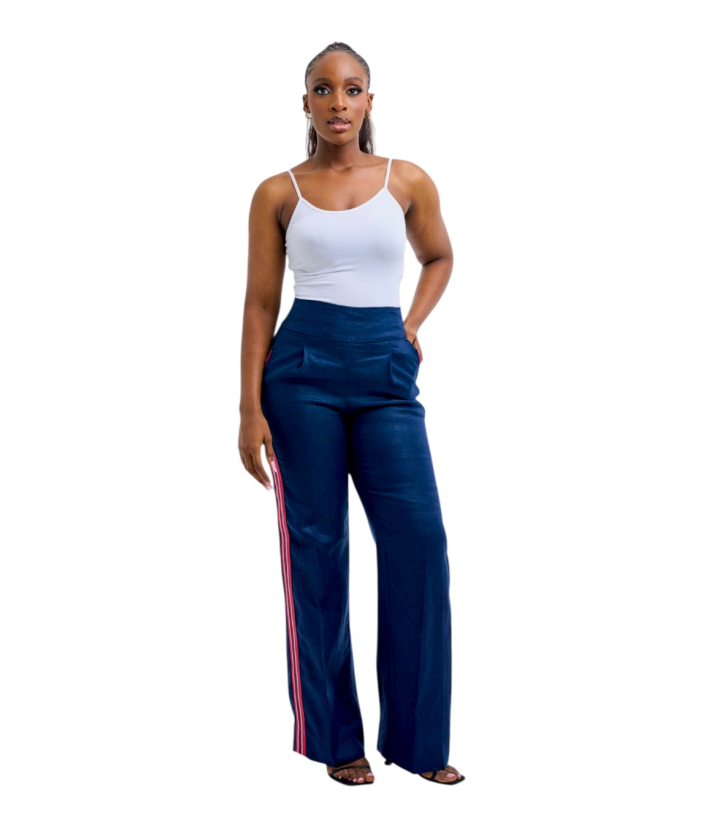 High-Waisted Linen Trousers
