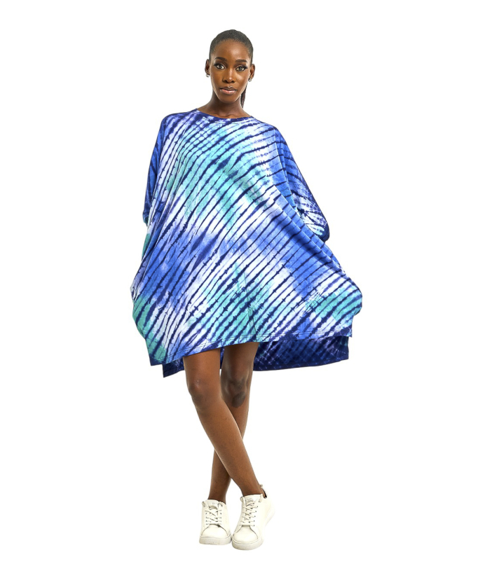 Iyeadan Sky Blue Tie-Dye Dress