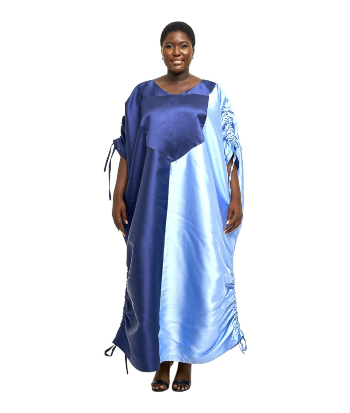 Plunavy Blue Drape Gown