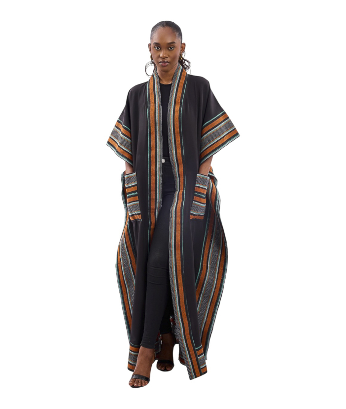 Aso-oke kimono long