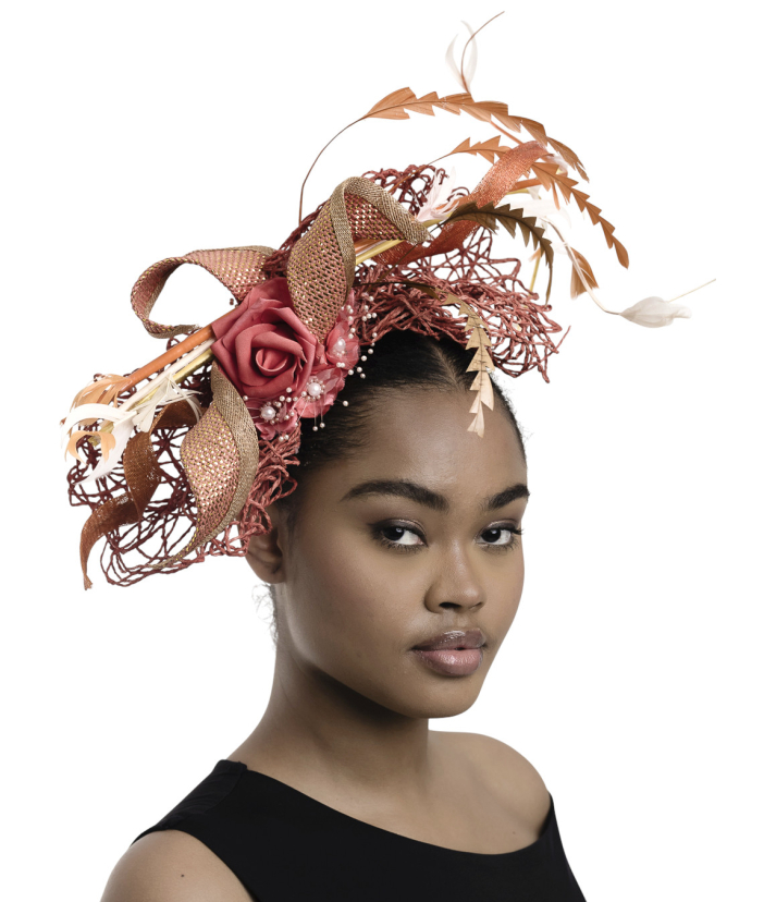 Orange Mat Fascinator