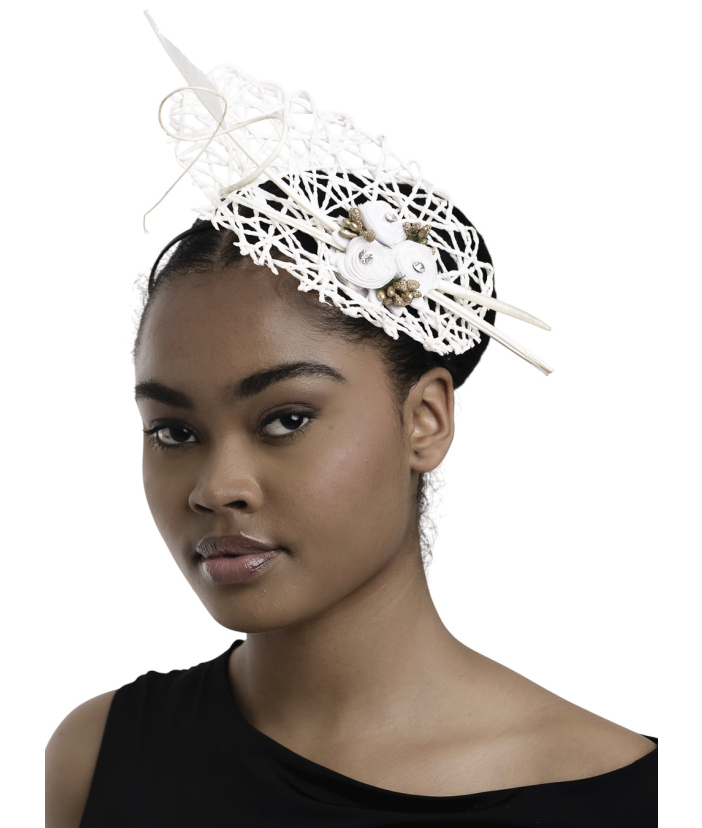 Simply White Mat Fascinator