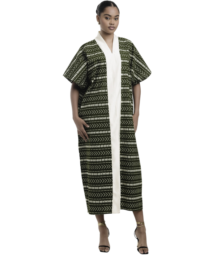 Wax Print Boubou - Green