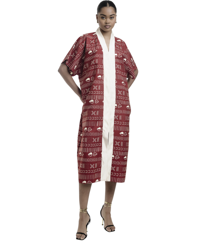 Wax Print Boubou - Red