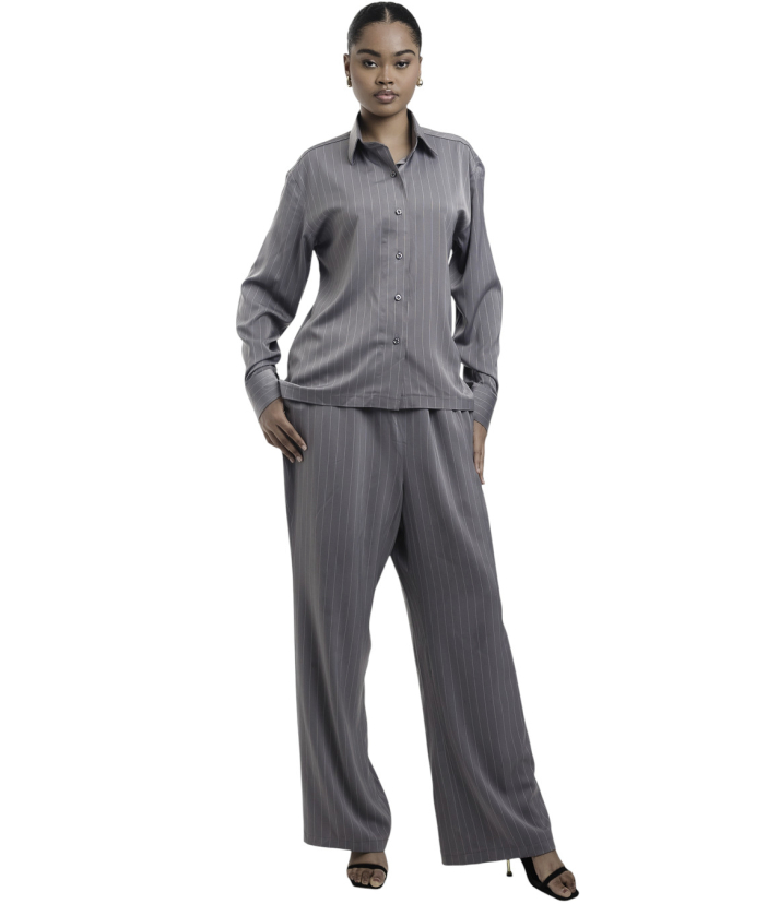 Opesika Silk Two Piece Grey