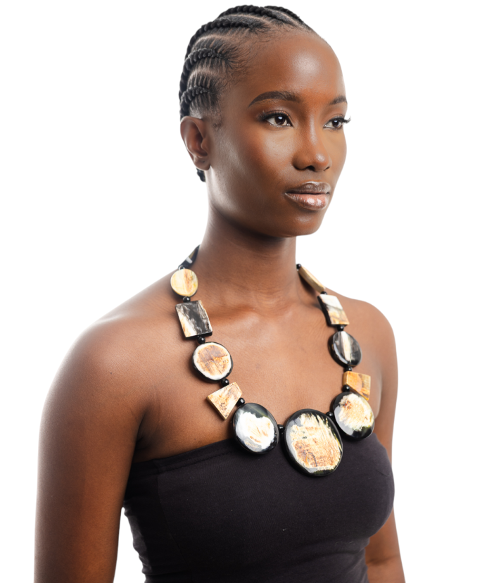 Horn Bark Beaded Necklace