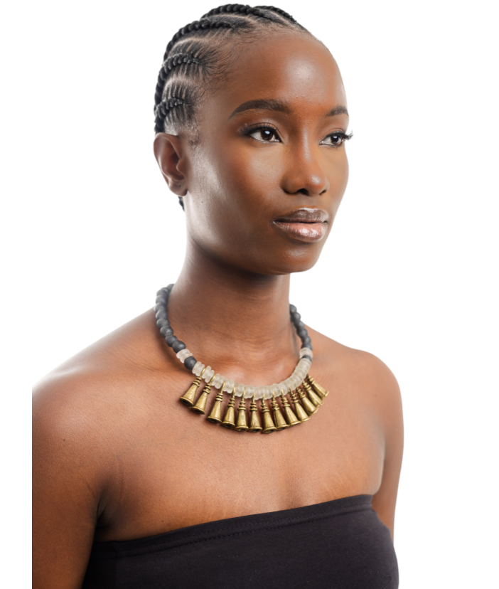 Antique Brass Bell & Bodom Necklace