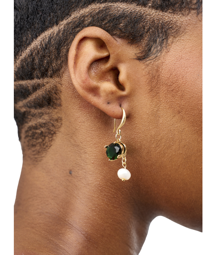 Hook Earring with Small Oval Zirconia 