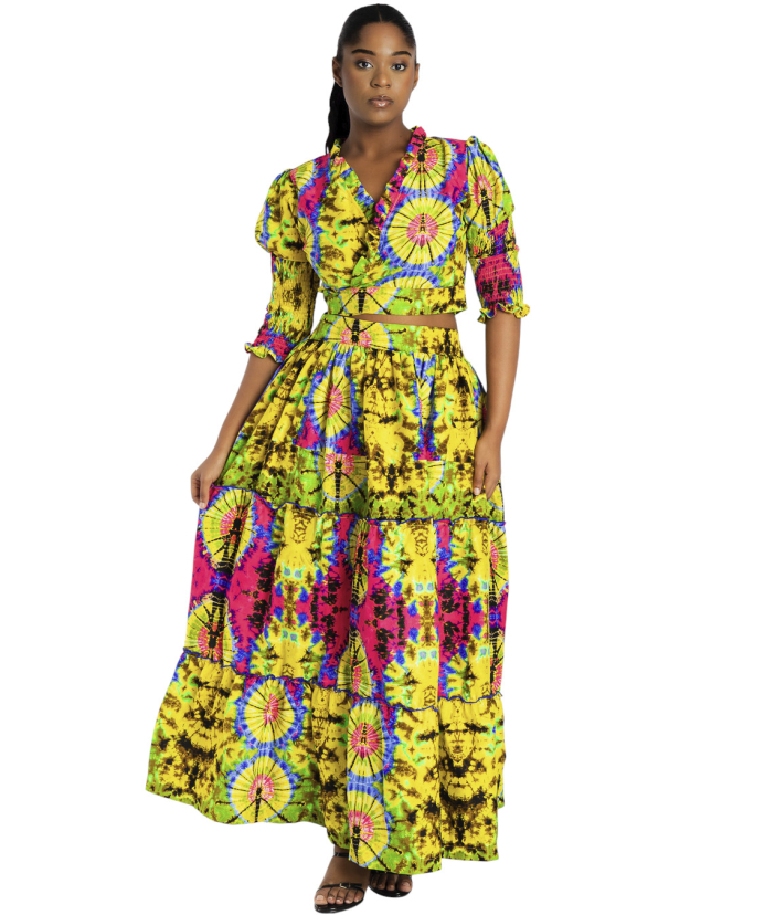 Beach mini blouse with skirt