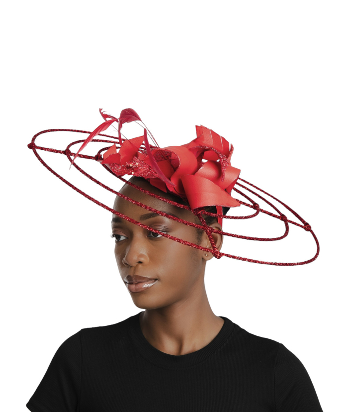 Red web fascinator