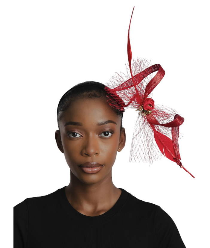 Red Sparkle Fascinator
