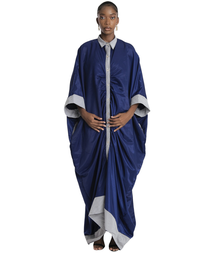 The Ruched Boubou Shirt Dress - Gold