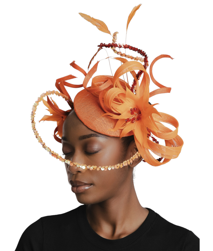 Orange fascinator