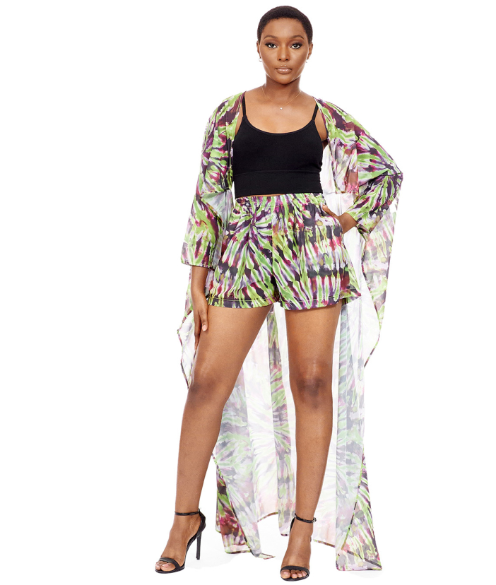 Ensemble short kimono Cape Flo Periwinkle