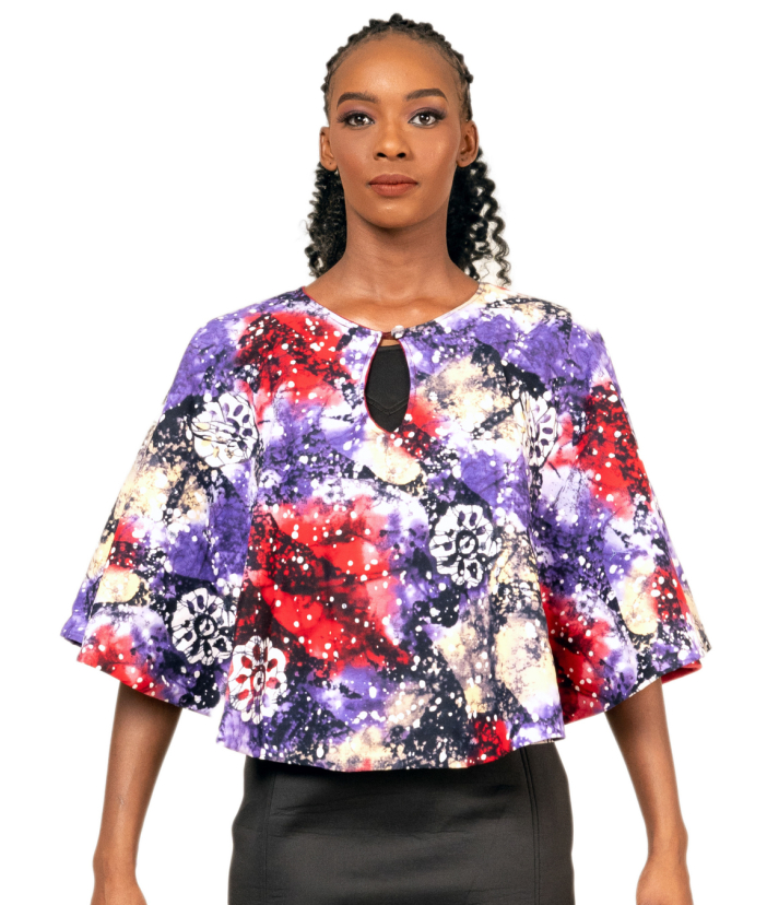 LNC PONCHO DOUBLE SIDED PURPLE/RED