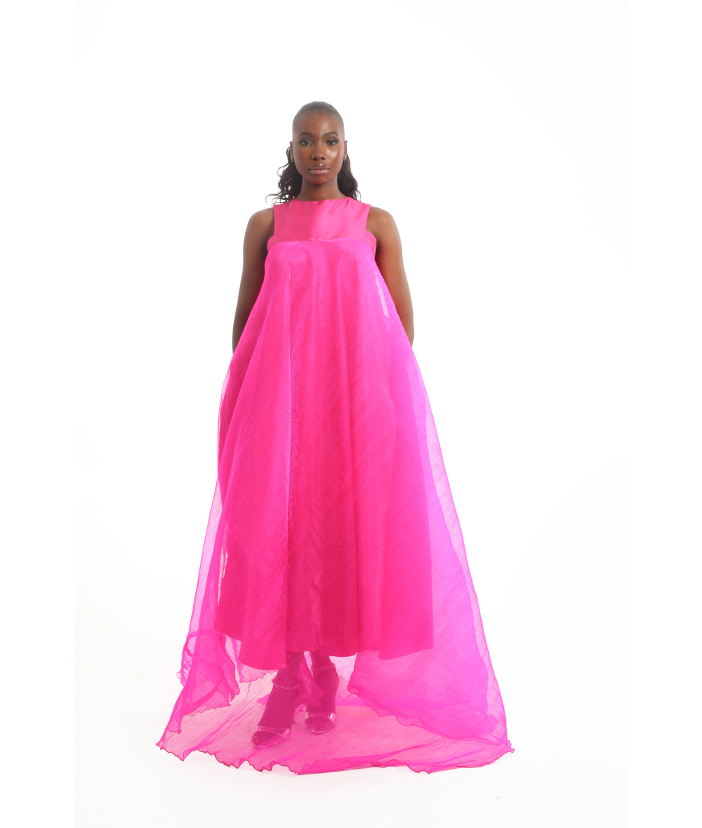 Pleated fluid dress
