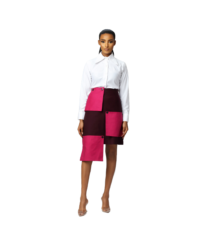 Two Tone Flap A Skirt 