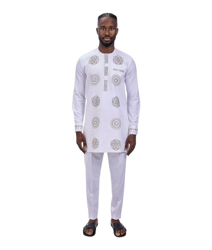 White long sleeves with rhinestone