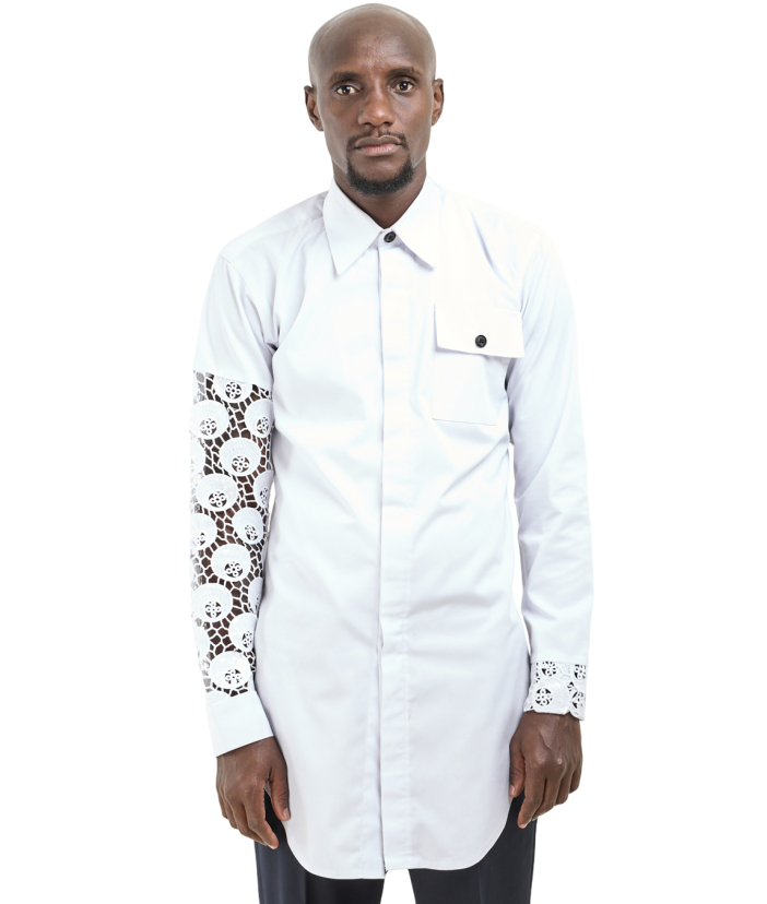 White Shirt with lace sleeve