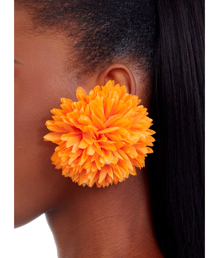 Floral PomPom Earrings