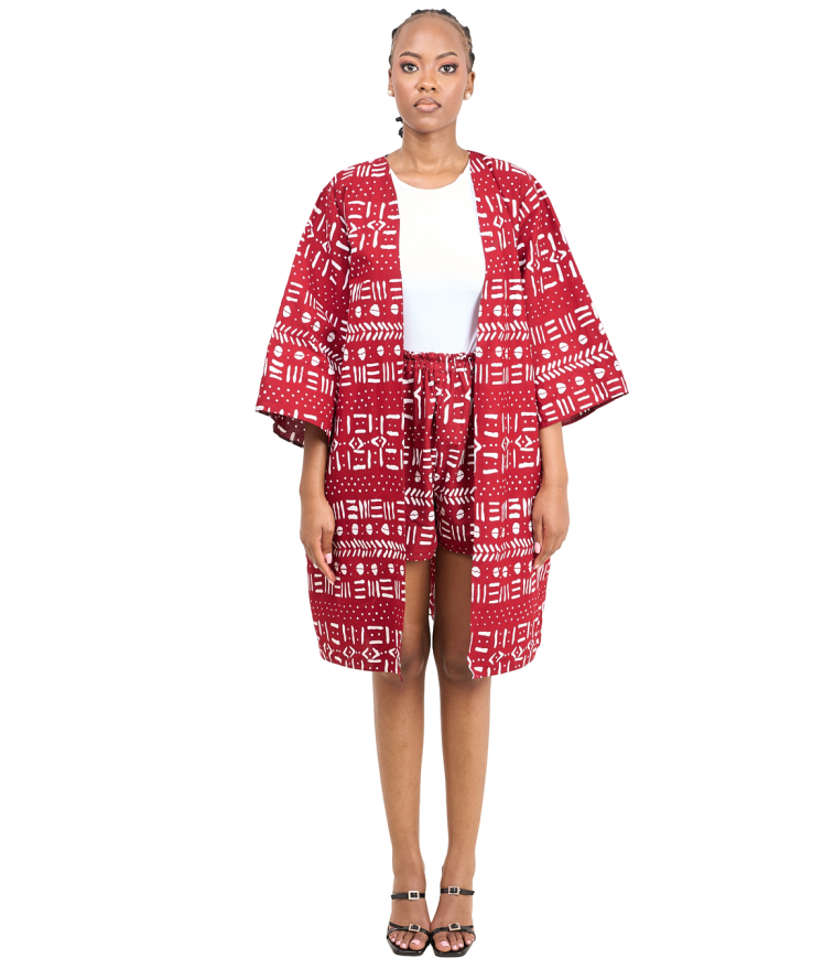 Ankara Kimono Short Set
