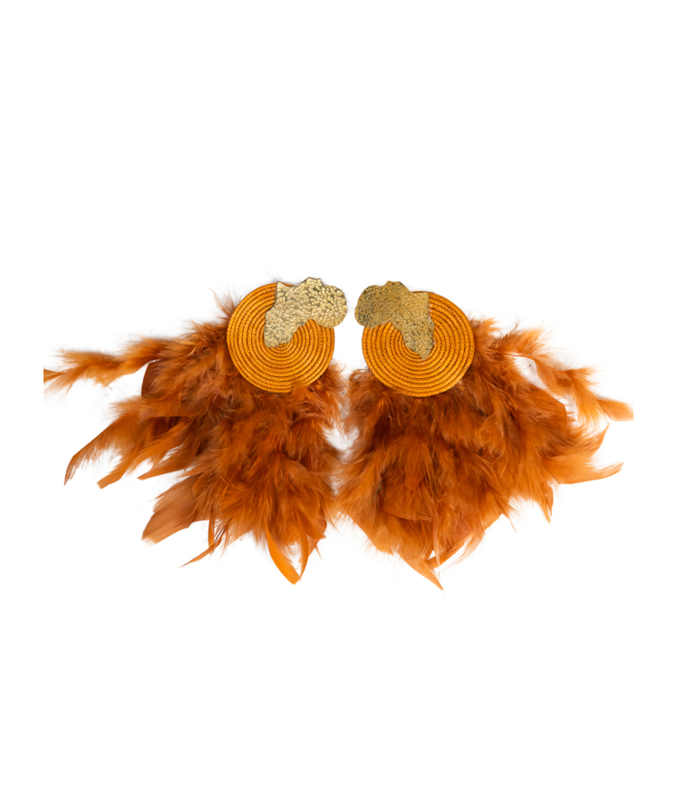 Orange Brown Africa Earrings