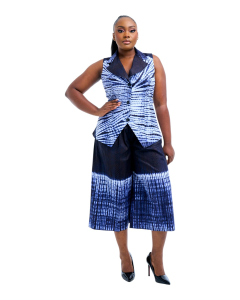 Adire Waistcoat & Culotte Set