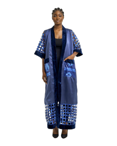 Ankara Suede Tapping Long Kimono
