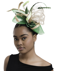 Sinamey and Crinoline Green Swirl Fascinator