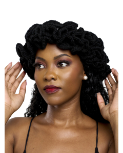 Granny square ruffle hat