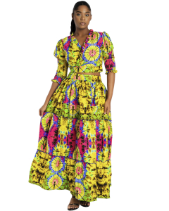 Beach mini blouse with skirt