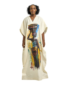 Ladies- V-Neck Line Long Bubu Dress