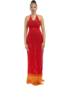 Scarlet red ombre dress