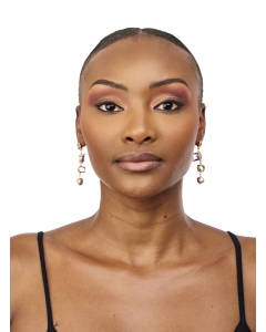 Stud Earrings with Double Pendant & Pearl Dro